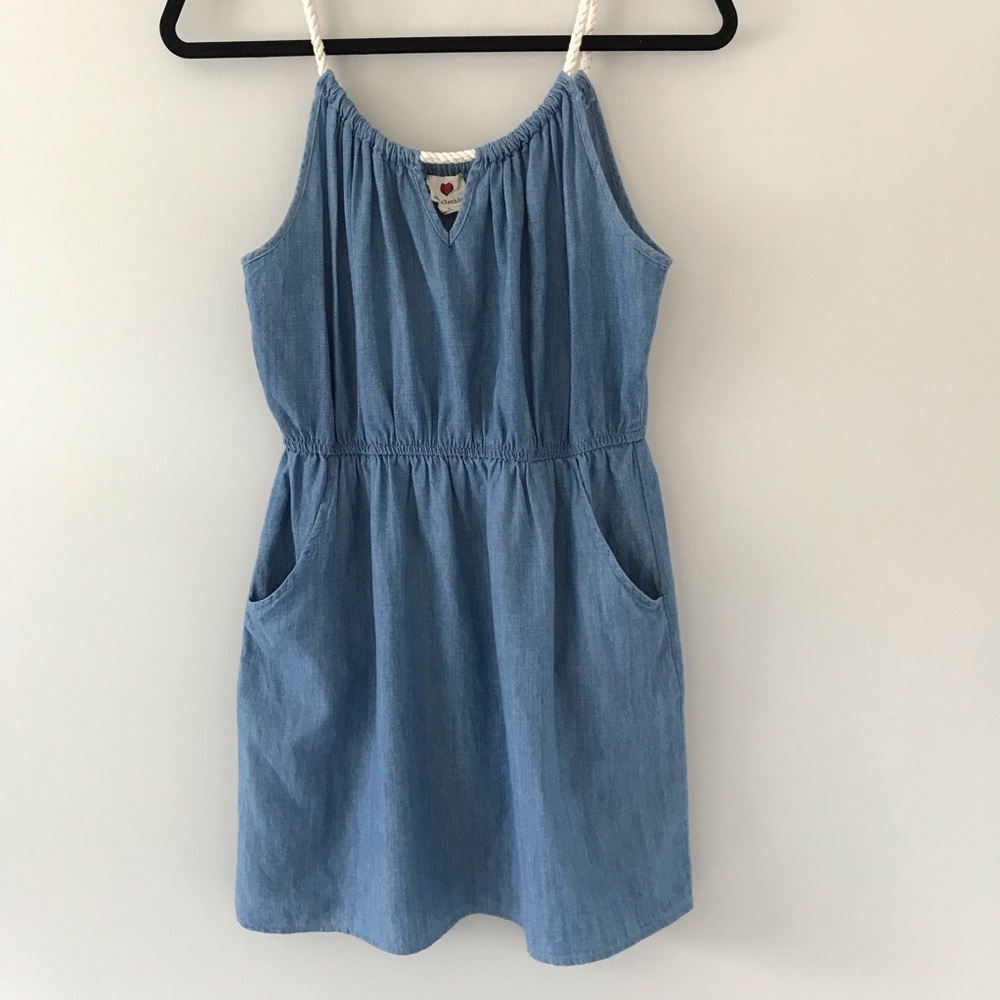 🌿One Clothing Chambray Mini Dress with Pockets L